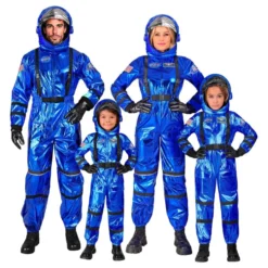 Astronautin Sininen Metallic Miesten Naamiaisasu