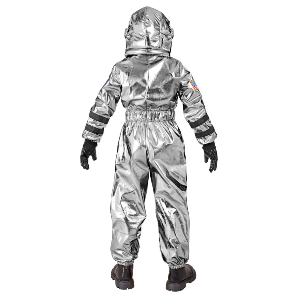 Astronauttihopea Metallic Lasten Naamiaisasu