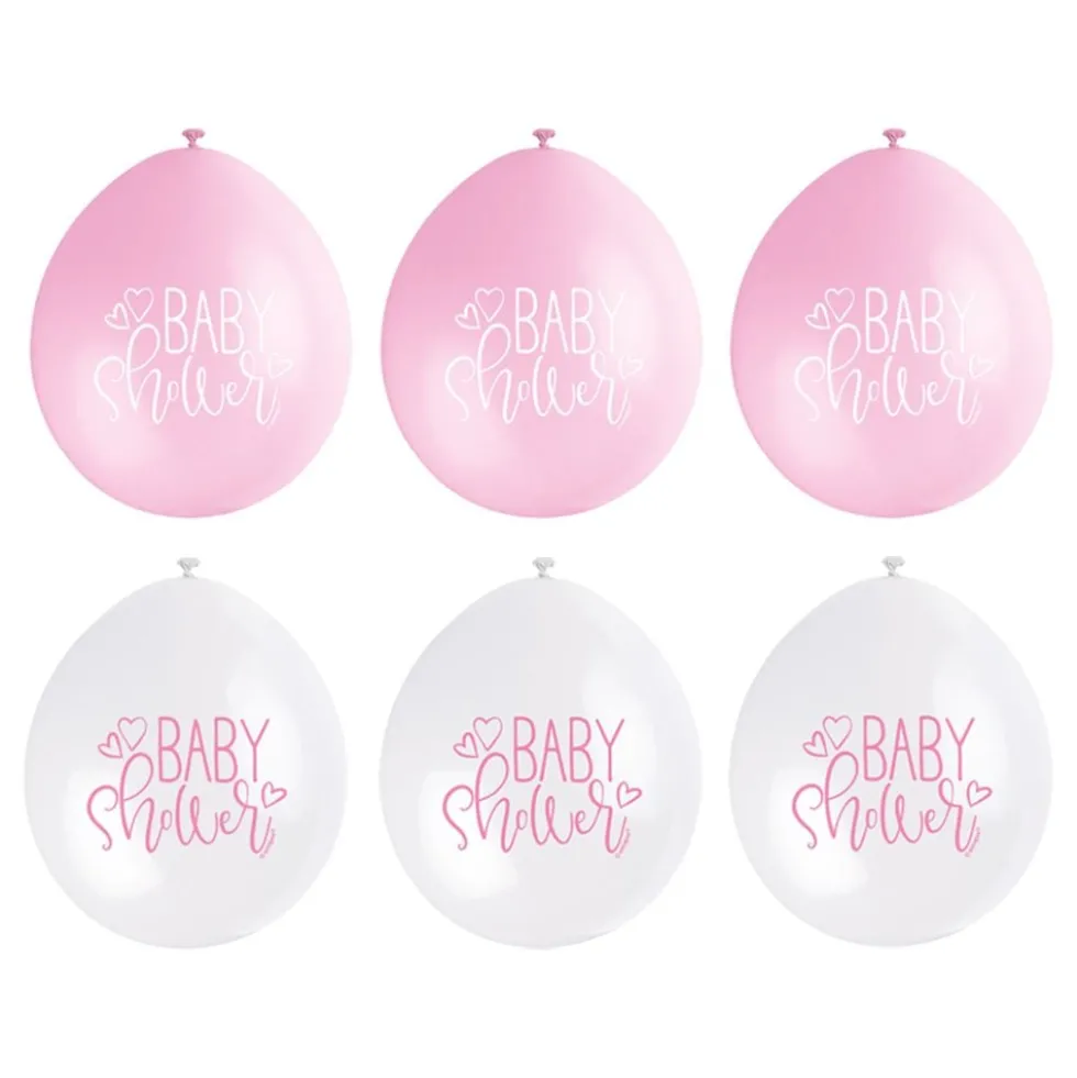 Baby Shower -vaaleanpunaiset ilmapallot