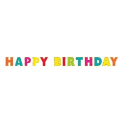 Banner Happy Birthday Monivärinen