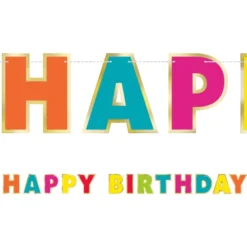 Banner Happy Birthday Monivärinen