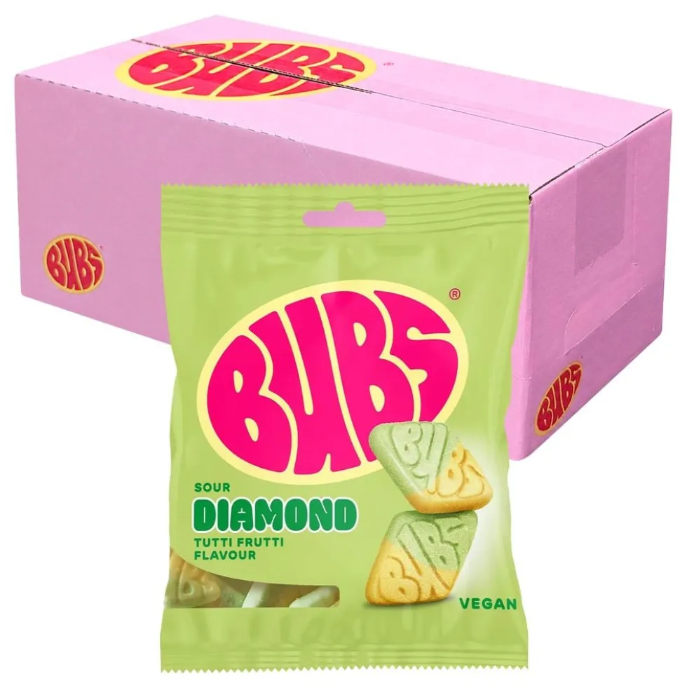 BUBS Sour Tutti Frutti Diamond -pussit Suurpakkaus