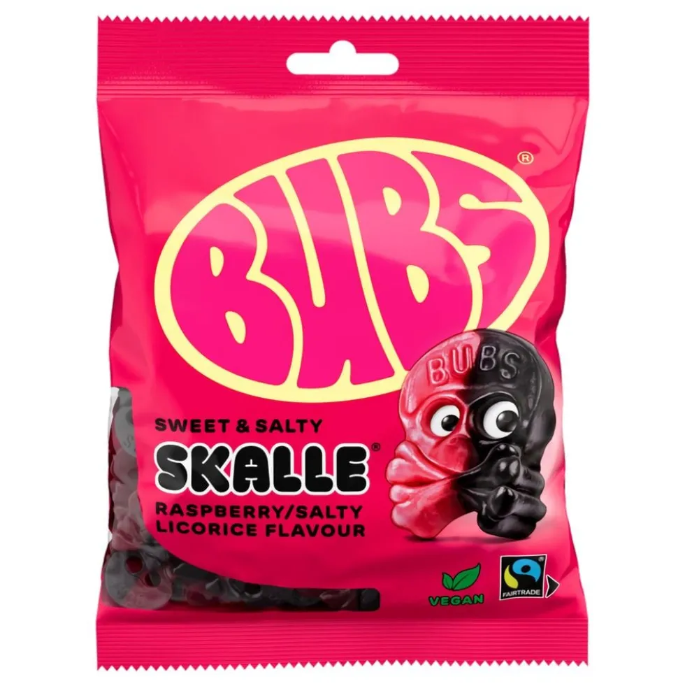 BUBS Vadelma-Salmiakki Kallot Suurpakkaus