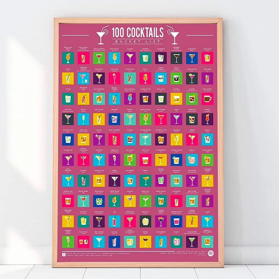 100 Cocktails Bucketlist Raaputustaulu