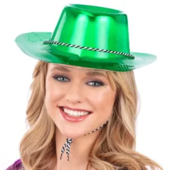 Cowboyhattu Muovia Vihreä Metallic