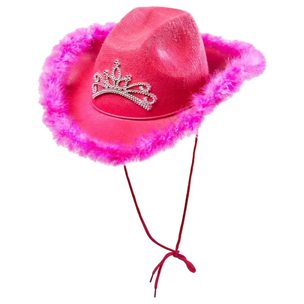 Cowgirl Hattu Vaaleanpunaisella Karvareunalla