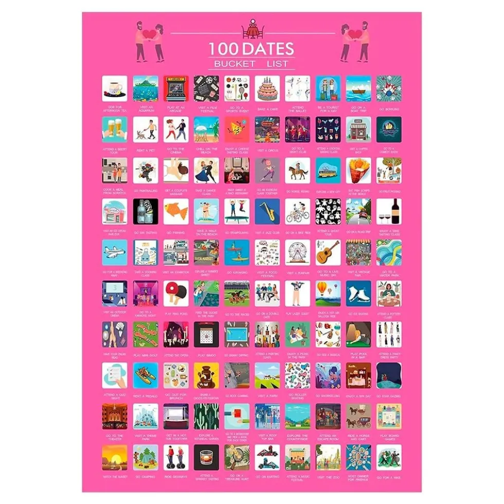100 Dates Bucket List Raaputustaulu