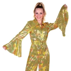 Discohaalari Keltainen/Väriloistava Naamiaisasu