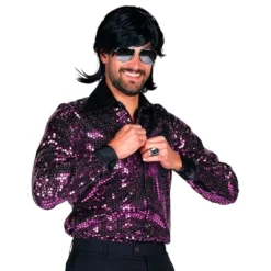 Disco-paita Miehelle Musta/Lila Deluxe