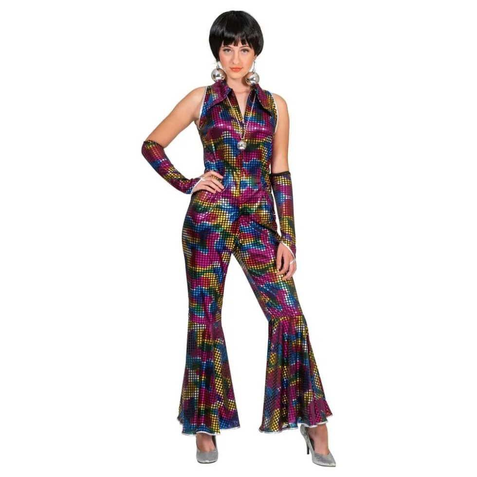 Disko Sateenkaari Jumpsuit Naamiaisasu