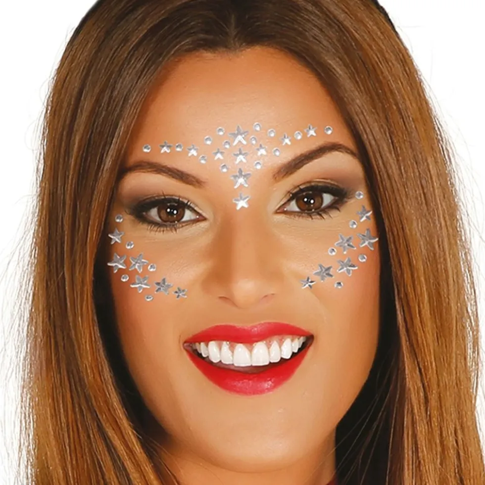 Face Jewels Silver Stars