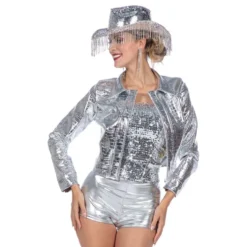 Festivaalitakki Croco Silver Metallic