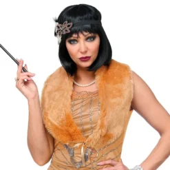Flapper-tyylinen turkiskaulus asustesetti