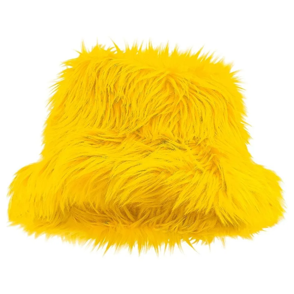Fluffy Keltainen Bucket Hat