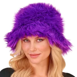 Fluffy Lila Bucket Hat