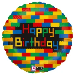 Folioilmapallo Happy Birthday Rakennuspalikat
