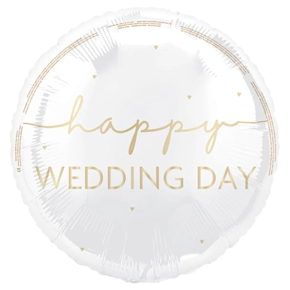 Folioilmapallo Happy Wedding Day Valkoinen