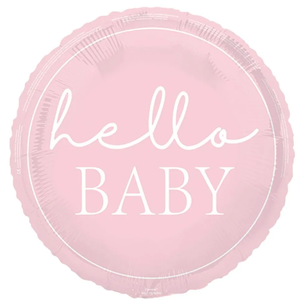 Folioilmapallo Hello Baby Vaaleanpunainen