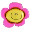 Folioilmapallo Kukka Smiley Vaaleanpunainen