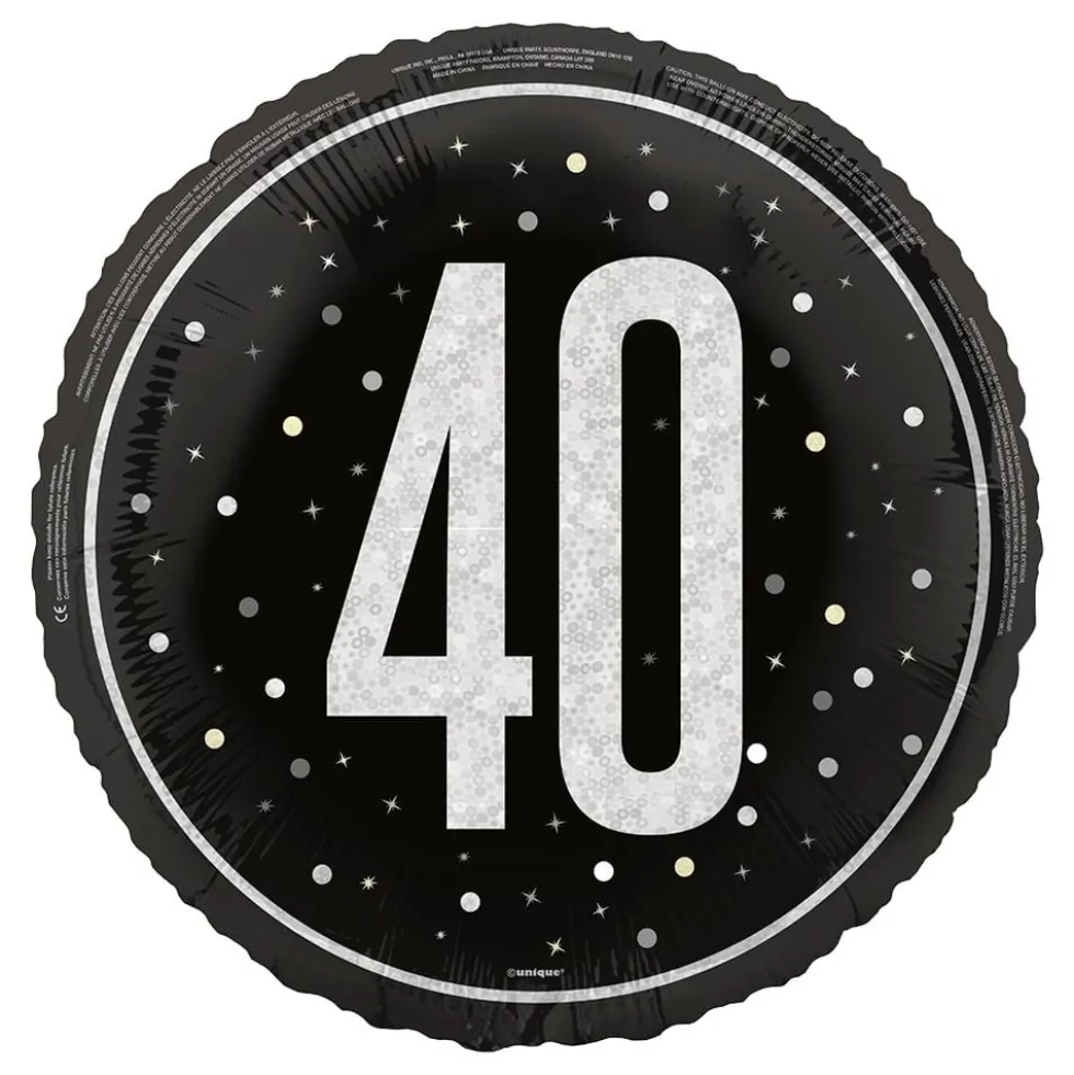 Folioilmapallo 40 Musta/Hopea