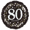 Folioilmapallo Pyöreä Sparkling Bithday 80