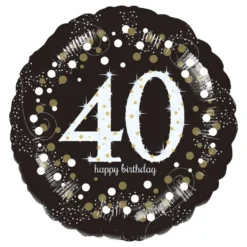 Folioilmapallo Pyöreä Sparkling Birthday 40
