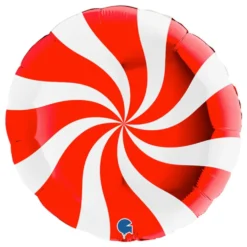 Folioilmapallo Swirly Valkoinen-Punainen