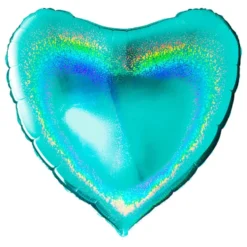 Folioilmapallo Sydän Kimalle Turkoosi