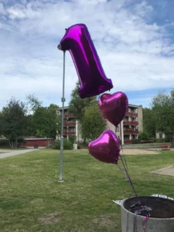Folioilmapallo Sydän Metallinen Vaaleanpunainen