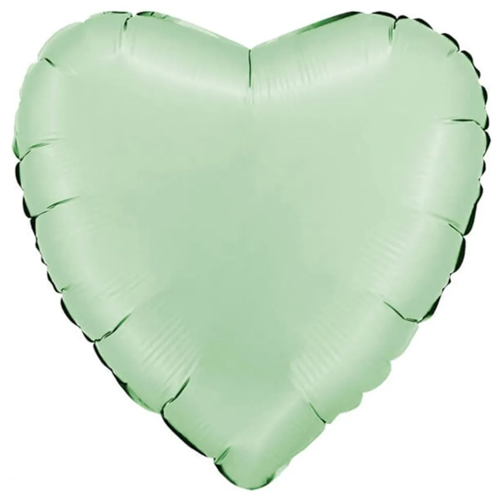 Folioilmapallo Sydän Satin Glazed Mint