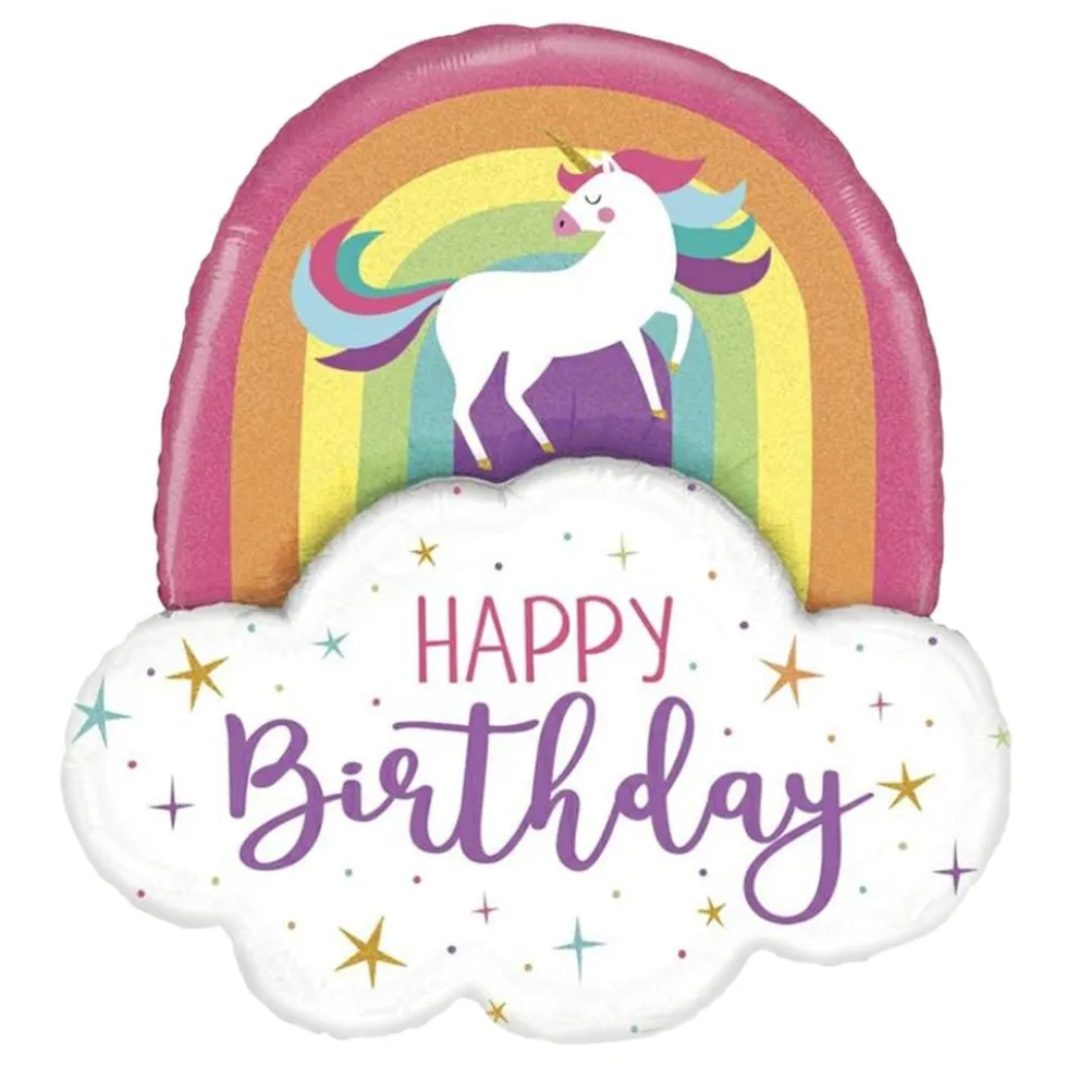 Folioilmapallo Unicorn Rainbow Birthday