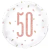 Folioilmapallo 50 Valkoinen/Ruusukulta Pilkullinen