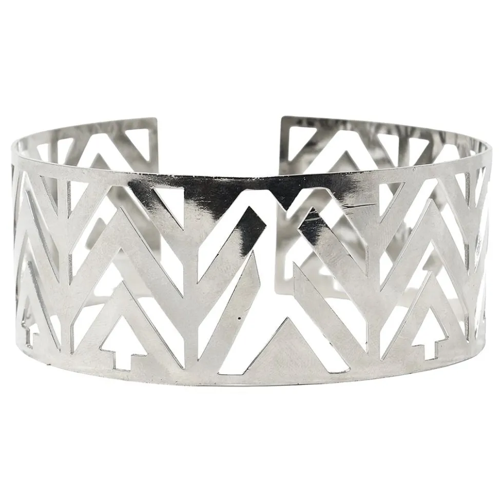 Futuristinen Hopeinen Choker-Kaulakoru