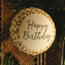 Happy Birthday -leopardi-kuvioitu folioilmapallo