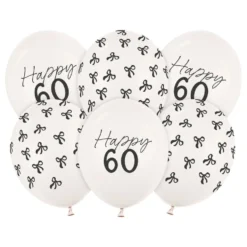 Happy 60 -ilmapallot ruseteilla