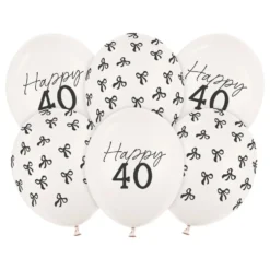 Happy 40 -ilmapallot Rusetit