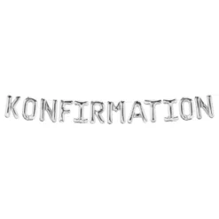 Hopeinen konfirmaatio-ballongviirinauha