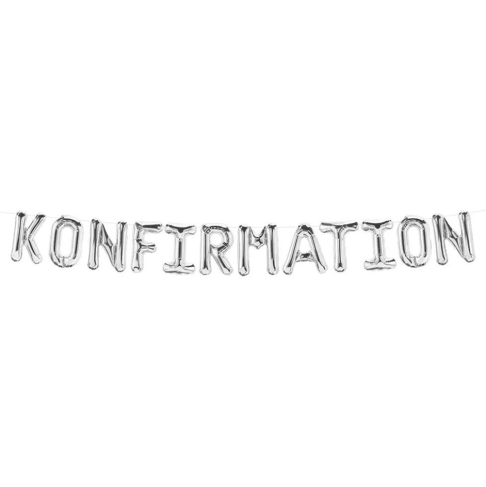Hopeinen konfirmaatio-ballongviirinauha