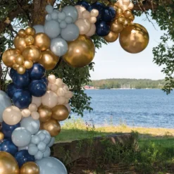 Ilmapallokaari Sininen/Kulta/Beige