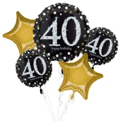 Ilmapallokimppu Happy Birthday 40 Kimalteleva