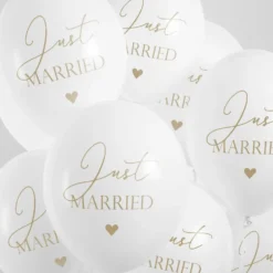 Ilmapallot Just Married Pure White