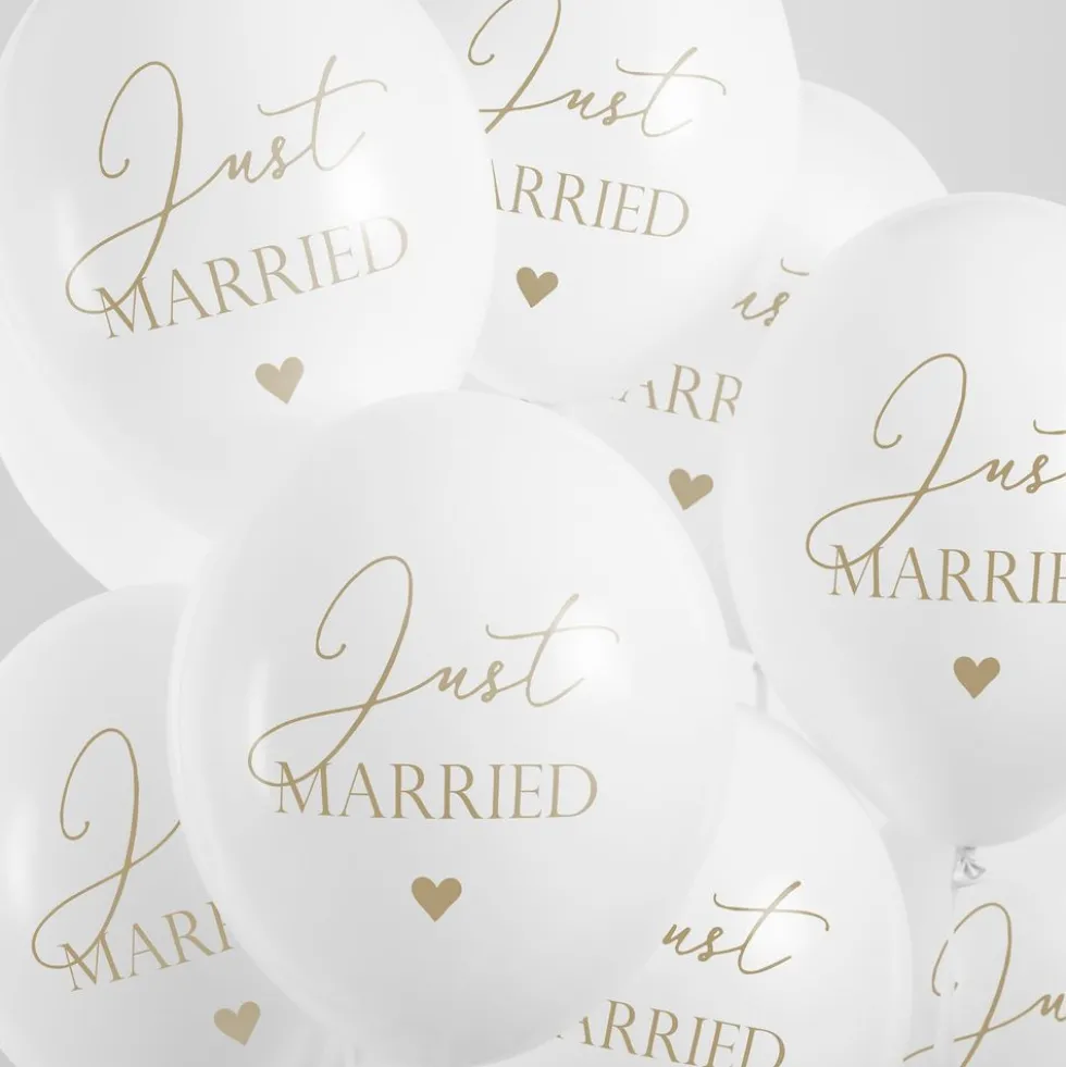 Ilmapallot Just Married Pure White