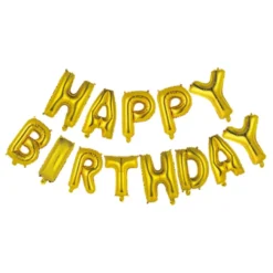 Ilmapalloviirinauha Happy Birthday Kulta
