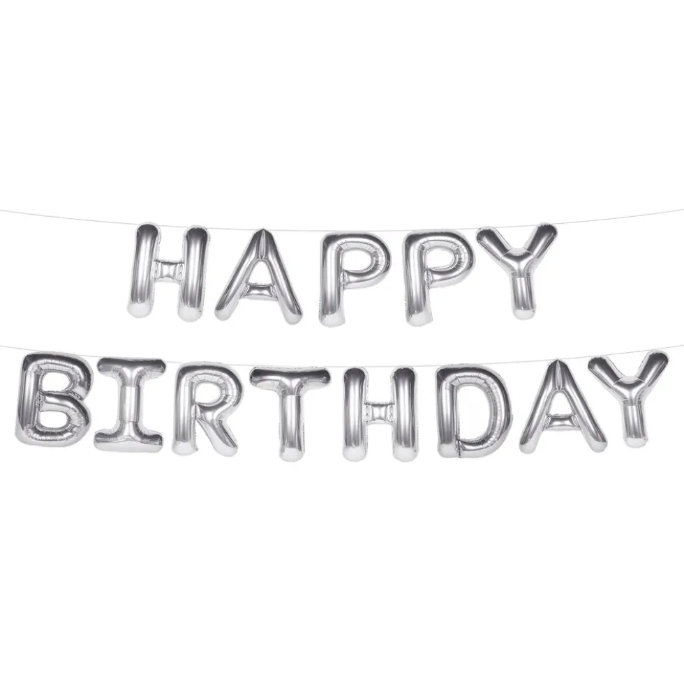 Ilmapalloviirinauha Happy Birthday Hopea