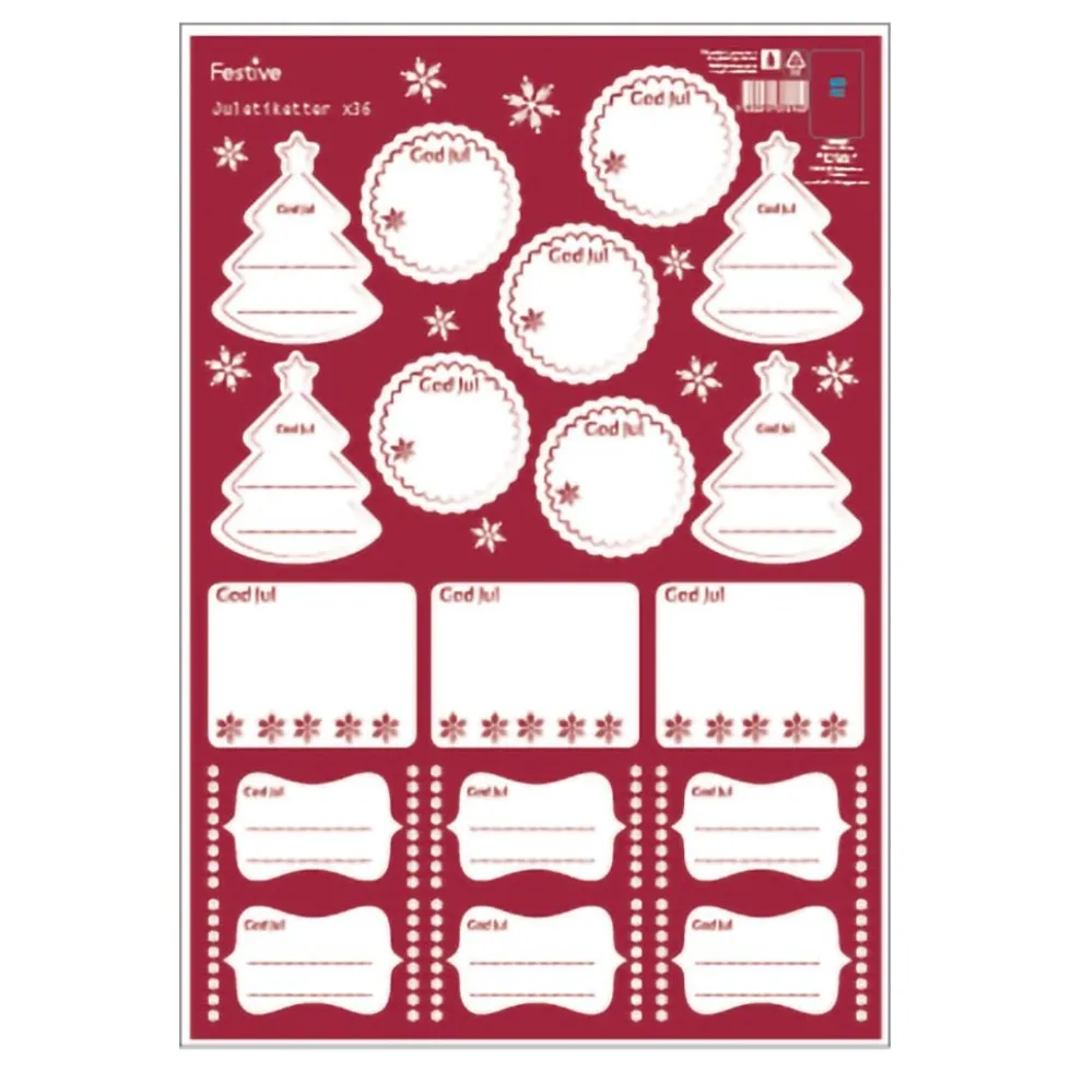 Juletiketter God Jul -joulupakettikortit