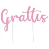 Kakkukoriste Grattis Vaaleanpunainen