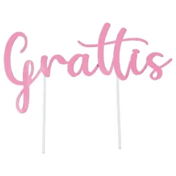 Kakkukoriste Grattis Vaaleanpunainen
