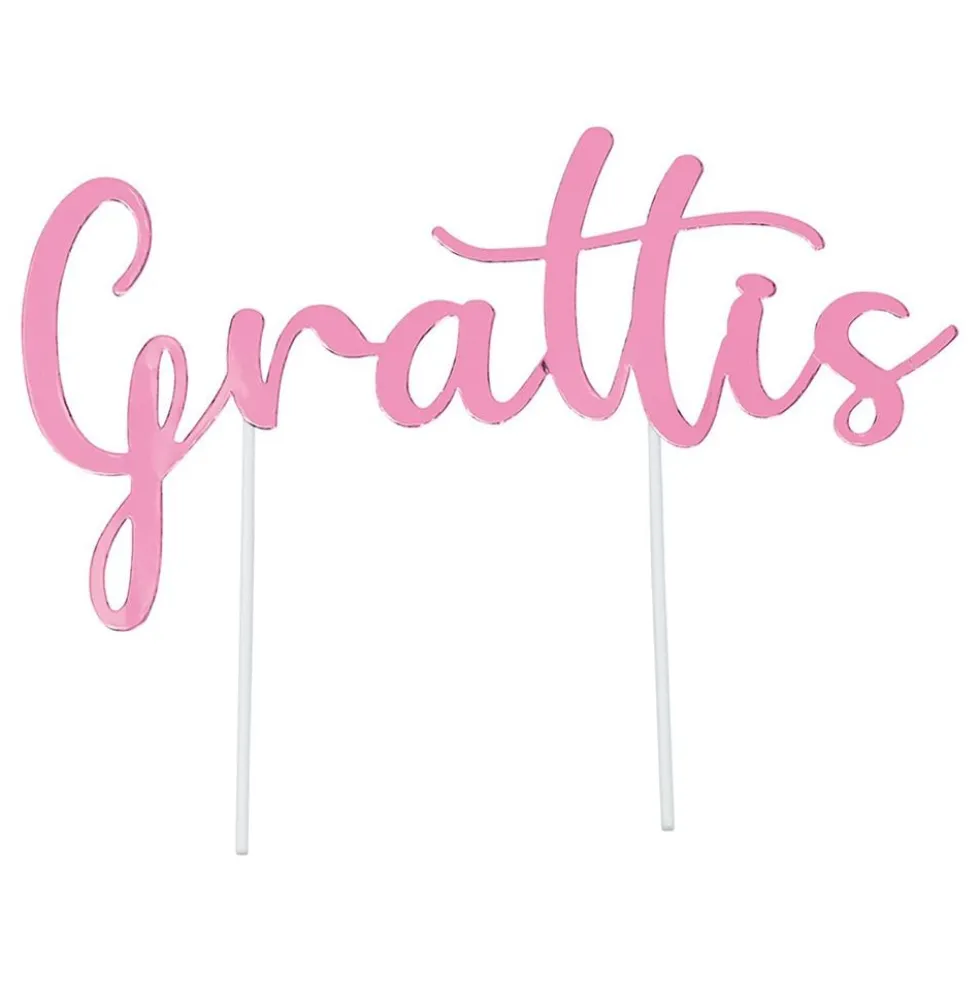 Kakkukoriste Grattis Vaaleanpunainen