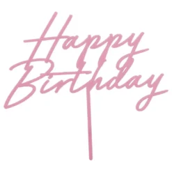 Kakkukoriste Happy Birthday Vaaleanpunainen