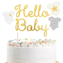 Kakkukoriste Hello Baby Kulta Kimalle